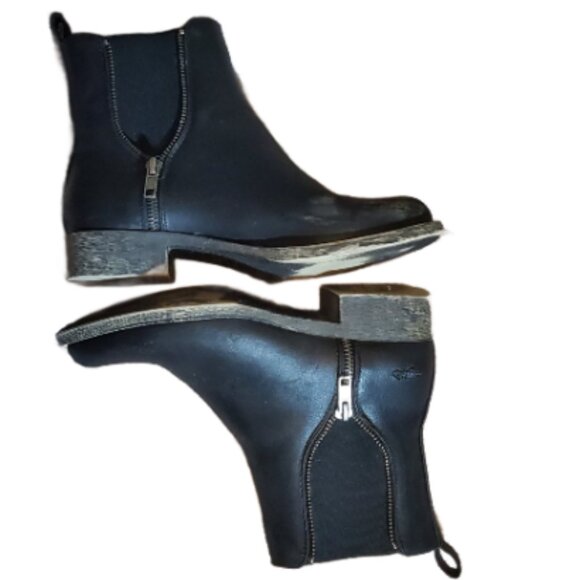 ROCKET DOG Women Comfortable Pull-On Vegan LEATHER BLACK Boots Tiny Flaws SZ 6.5 - Picture 2 of 8